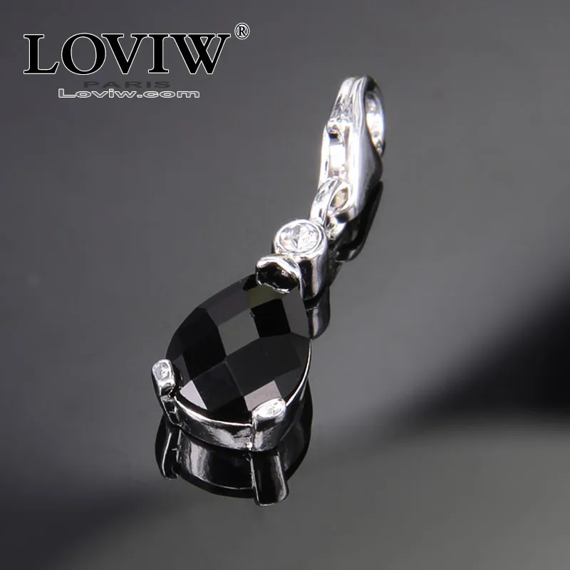 Женская обувь в стиле сделай сам форме капли воды черное циркониевое Charms модное