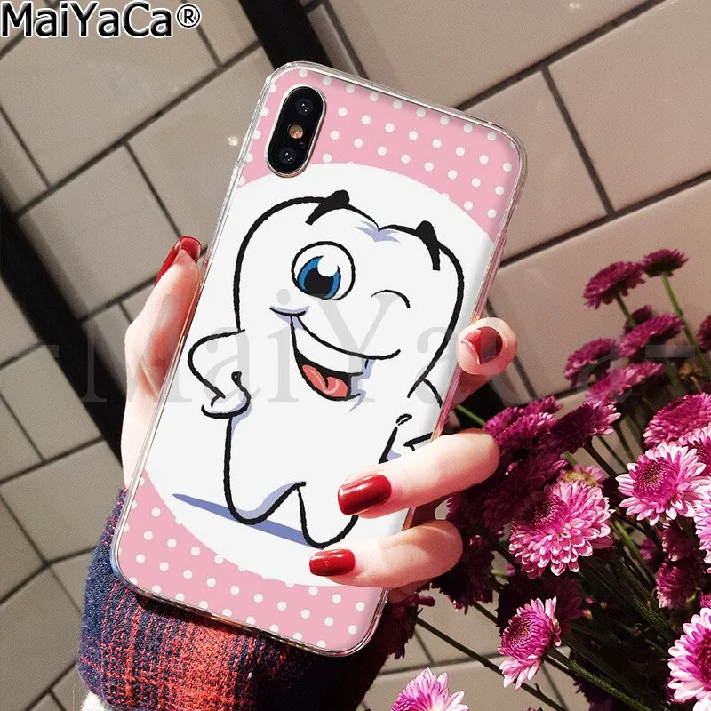 Милый чехол для телефона с зубами мудрости iPhone 8 7 6 6S Plus X XS MAX 5 5S SE XR 12 mini