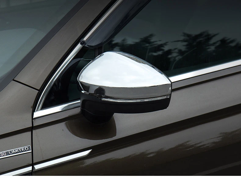 Боковые зеркала автомобиля заднего вида зеркало заднего вида отделкой яркое серебро для Volkswagen VW Tiguan MK2 Зеркало заднего вида отделки