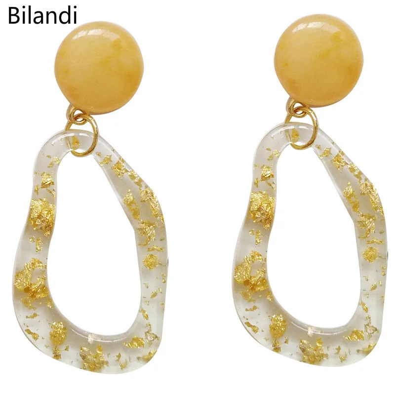 

Individual Baitao Irregular Geometry Resin Earrings Japanese And Korean Restoration Lady Charm Holeless Earrings