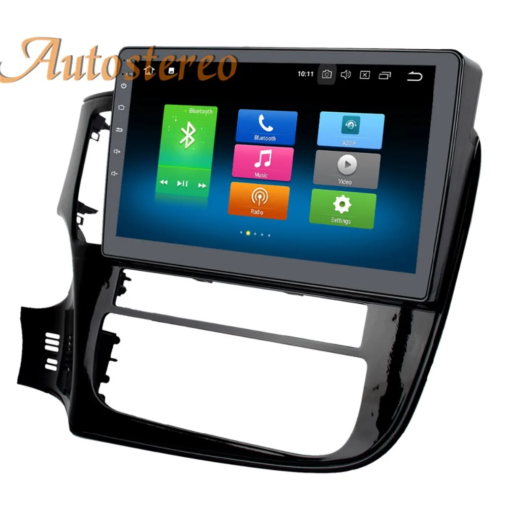 Discount Autostereo Android 9 Car GPS navigation For Mitsubishi OUTLANDER 2014 2015 2016 2017 multimedia SatNAV no DVD player head unit 1