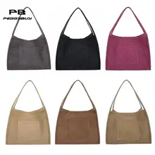 Однотонные сумки на плечо женские большие сумки с ручкой сверху холщовые сумки