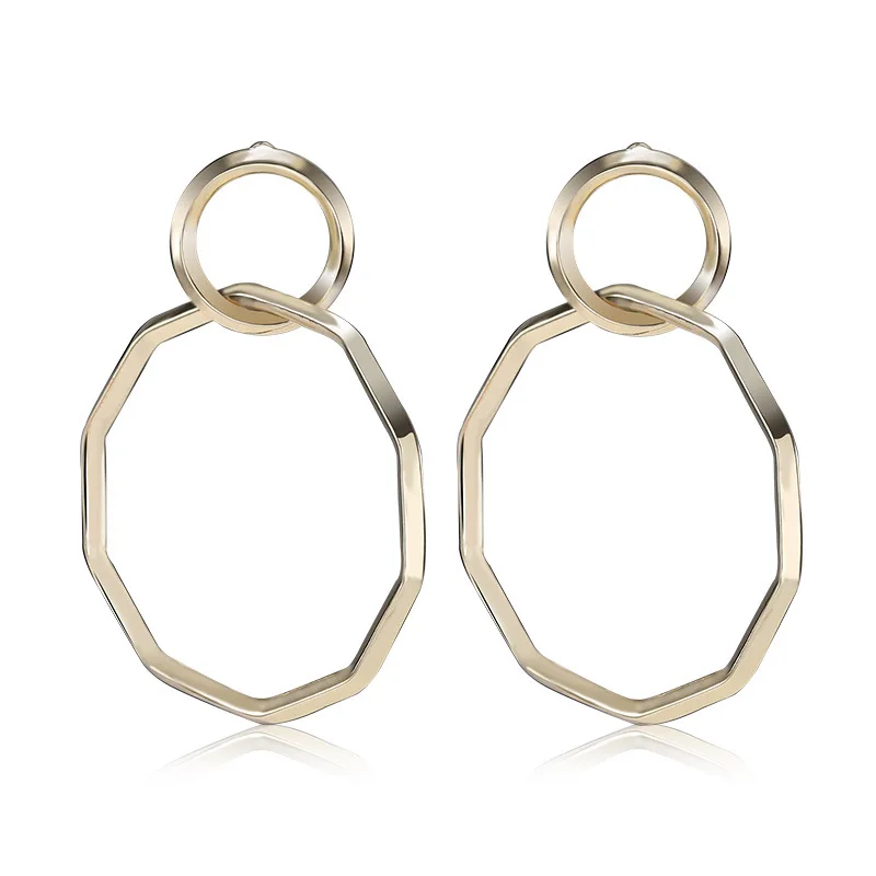 

Creative Polygonal Drop Earrings Silver Non-sensitive Earrings Mother's Day Gift Gracias Regalo