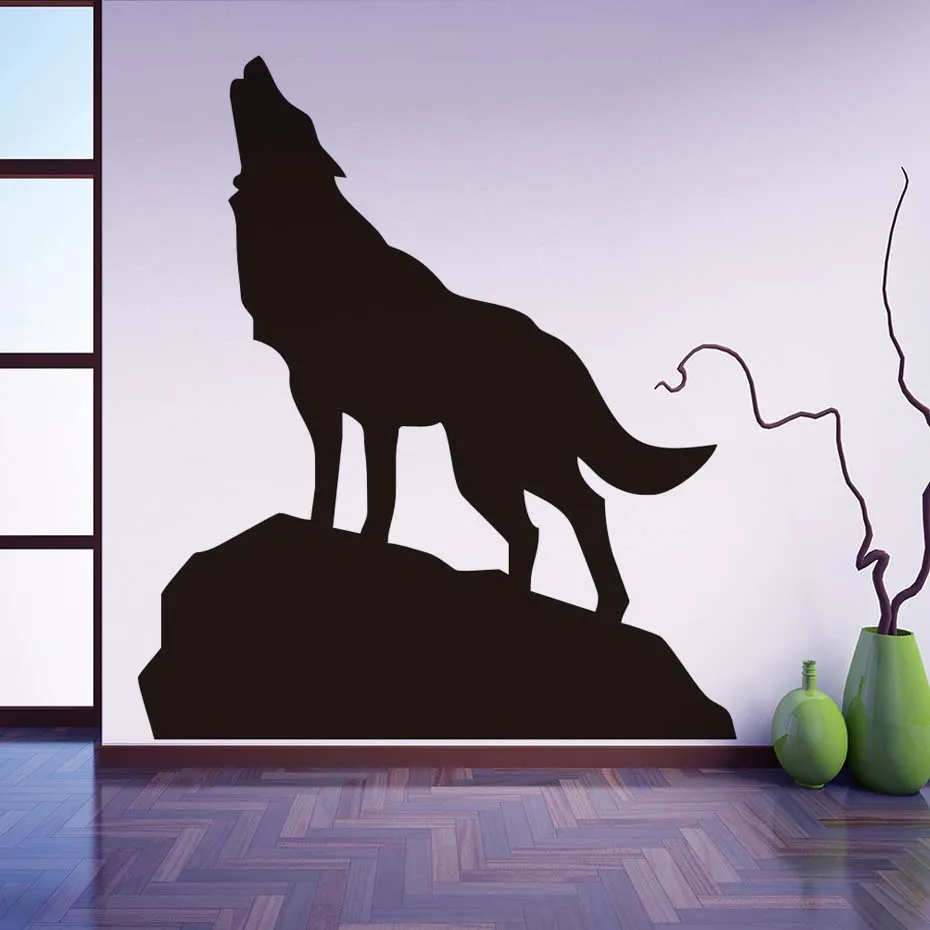 The Wolf Is Howling Wall Stickers For Boys Rooms Wall Decor Animals