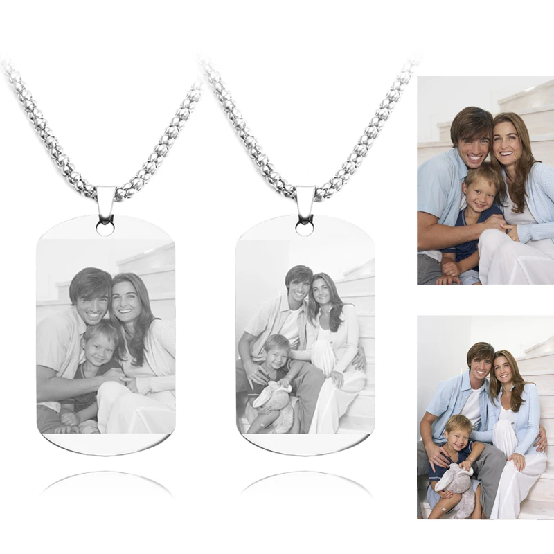 

Personalized Photo Image Pendants Necklace Customized Logo Jewelry Christmas Valentine's Day Gift for Your Lover Family Members