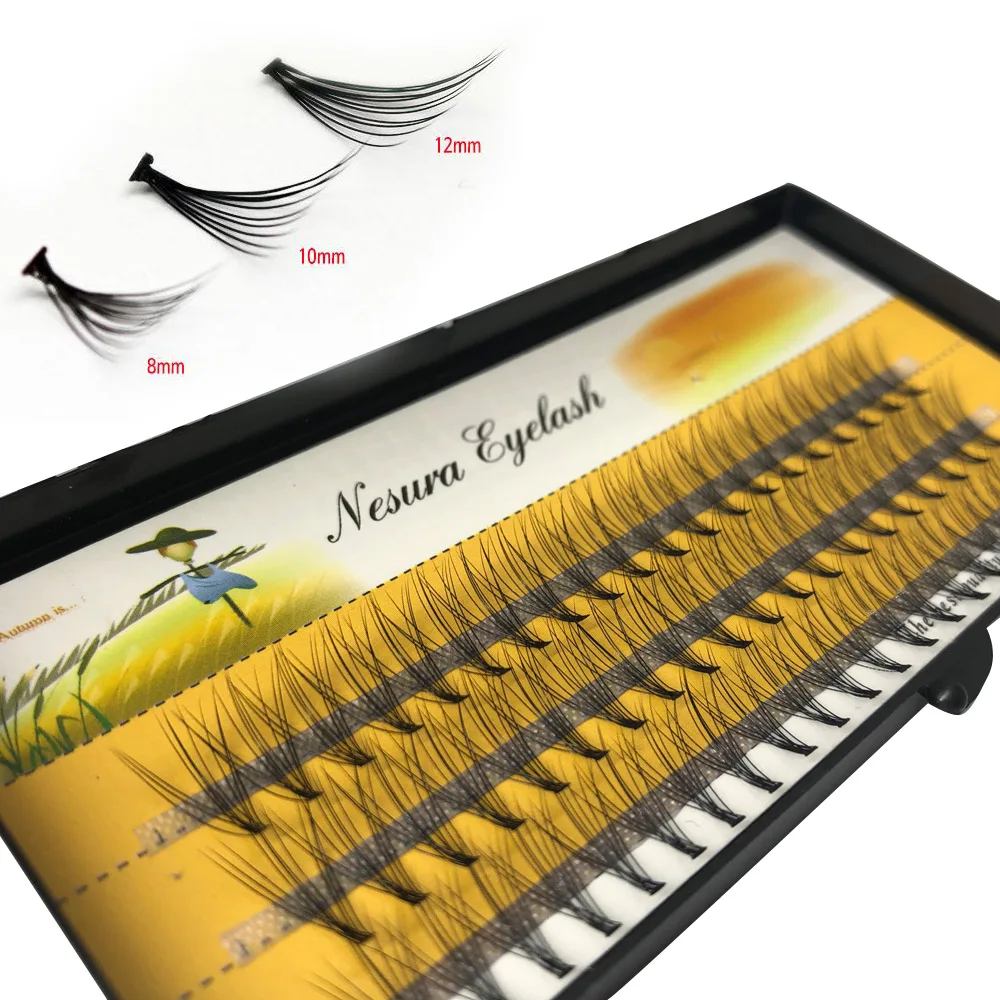 

1box [C 0.10mm 10D] False Eyelashes Faux Mink Eyelashes Extensions 60 bundles Strip Eyelashes Individual Lashes Natural Style
