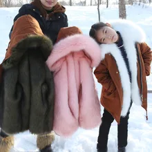 Baby girl jacket children’s clothing girls cotton fur coat fox fur coat baby long thick boy cotton jacket baby jacket