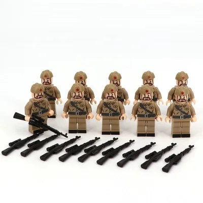 Советские пехотные солдатики спецназ полиция военное оружие аксессуары Playmobil Город Мини фигурки части оригинальные блоки модель игрушки - Цвет: Синий
