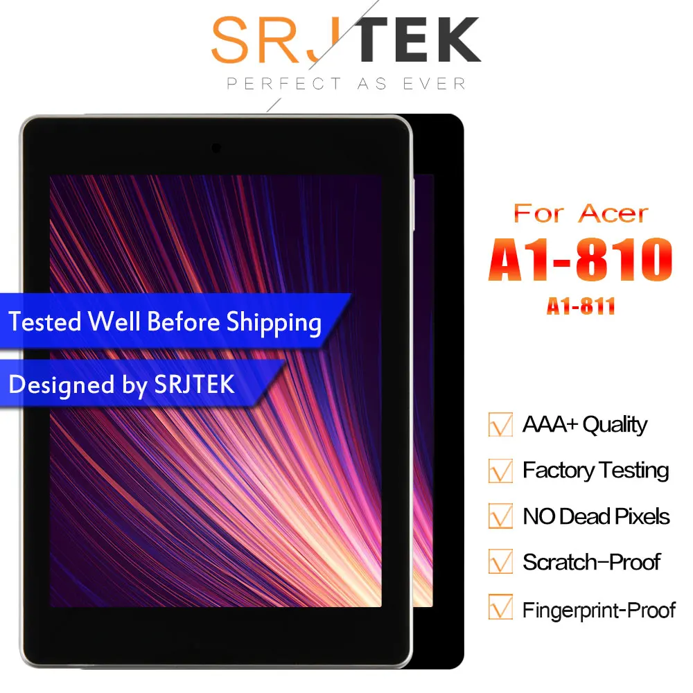 Srjtek для Acer Iconia tab A1-810 A1 810 A1-811 811 ЖК-дисплей сенсорный экран матрица дигитайзер