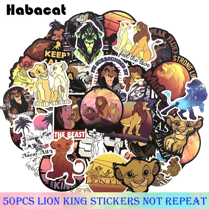 

50 Pcs/Pack The Lion King Graffiti Series Stickers For Bicycle Motorcycle Luggage Guitar Laptop Fridge Skateboard Car Stickers