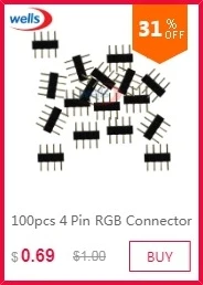 100 шт. 4 Pin гамма разъем адаптера иглы Мужской Двойной 4pin светодио дный 5050 RGB полосы