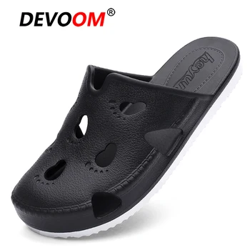 

New Slip On Garden Clog Shoes Men Quick Drying Summer Beach Croc Hollow Shoes Lightweight Slipper Flip Flop Outdoor Sandals Men