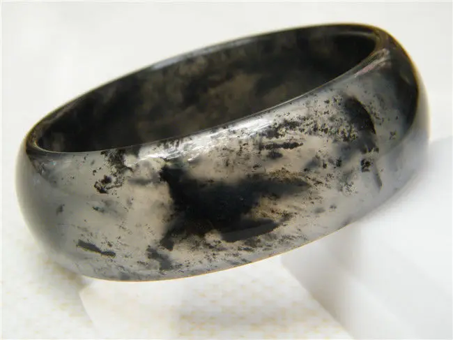 

Hot sell ->@@ CHARACTERISTIC CHINA JADE JEWELRY 100% NATURAL JADE BLACK BRACELET 63MM NEW -Top quality free shipping