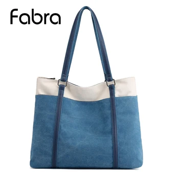 

2019 Women's Canvas Handbags High Quality Female Patchwork Shoulder Bags Vintage Solid Multi-pocket Ladies Totes Bolsas Blue