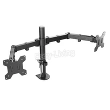 Stand Monitor-Holder Arm-Loading LED MS02 Desktop-Clamping Dual 360-Degree Each-Head