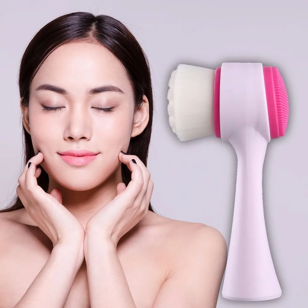 2 In 1 Double Side Multifunctional Face Brush Skin Cleaner Face Washing