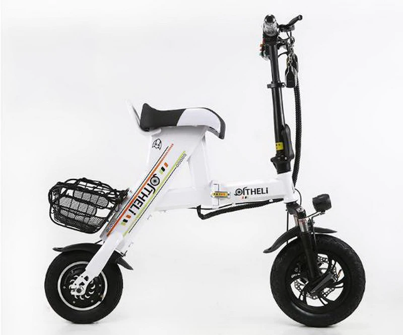 Perfect Venividivici Super light Mini-electric bike with Basket folding female small electric car lithium battery adult scooter 24