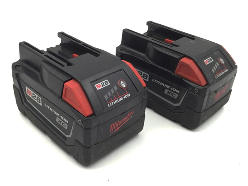 2шт б/у Milwaukee Li lon электроинструменты батареи M28 48 11 2830 28 v 3.0ah|battery battery battery|batteries