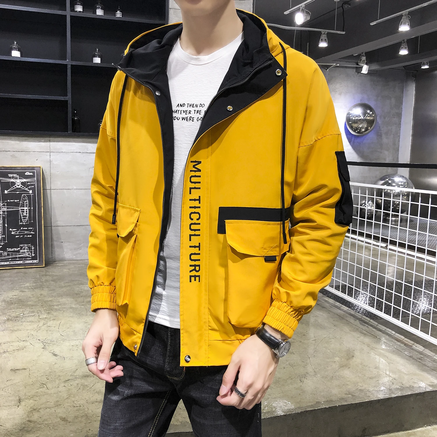Günstig 2019 neue Jacke Männer Frühling Herbst Casual Solide Zipper Bomber Jacken Streetwear Mantel Baseball Herren Dünne Pilot Mit Kapuze Jacke