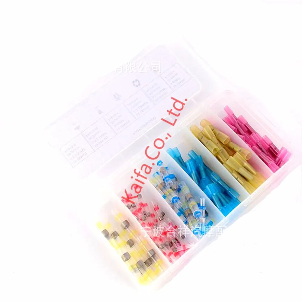 

140PCS Combination Heat shrinkable tube insulation terminal&Thermal solder ring,Heat Shrinkable Butt Waterproof Connector Splice