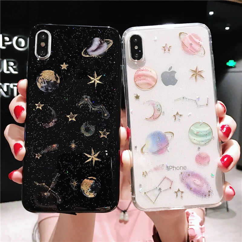 

Sdreefge Epoxy Starry Sky TPU Phone Case For iphone XR Case X XSMAX For iphone 8 6s 6 7 plus Back Cover