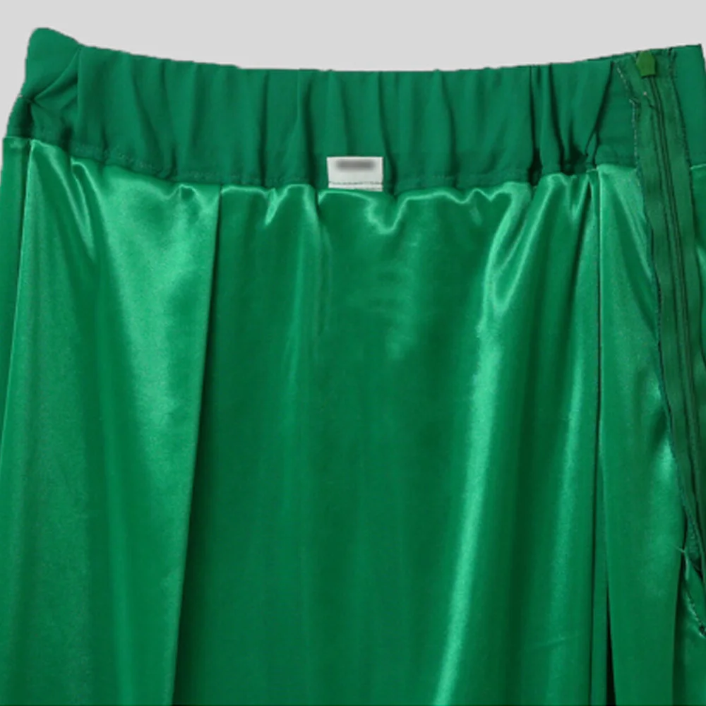 Высокая талия женские длинные юбки плиссированная шифоновая юбка лето осень юбка с оборками женский Асимметричный плюс размеры миди юбки