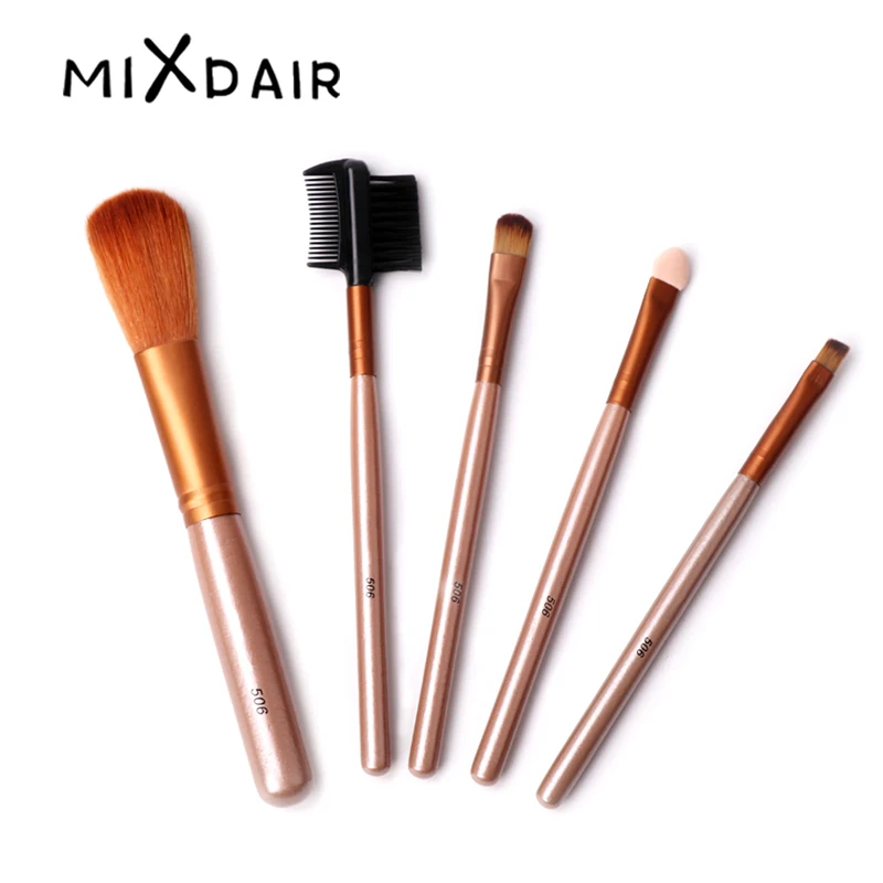 

MIXDAIR 5Pcs/set Makeup Brush Kit Soft Synthetic Hair Eyeshadow Foundation Blush Powder Blending For Women Facial Make up Tool