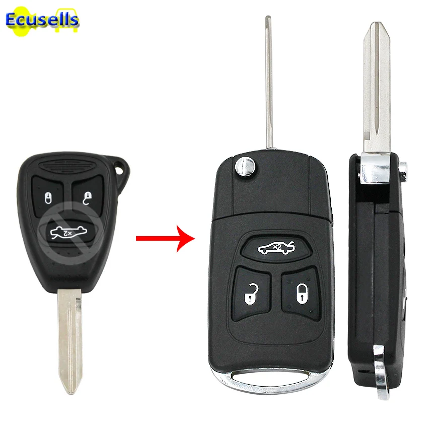 Откидная оболочка ключа дистанционного управления для Chrysler Dodge Jeep Avenger Nitro 3