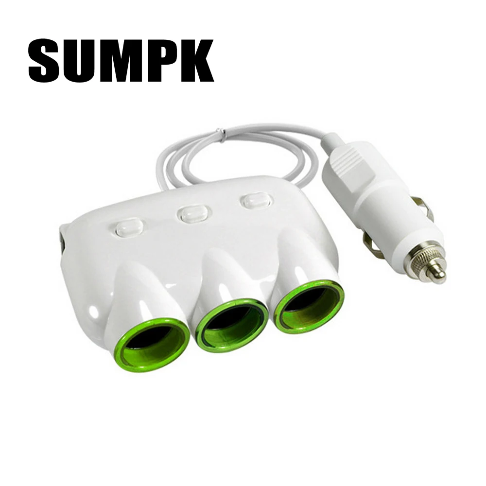 SUMPK 5V3. 1A многофункциональное автомобильное зарядное устройство 3-автомобильный прикуриватель адаптер Dual USB Универсальное автомобильное зарядное устройство для iPhone для samsung