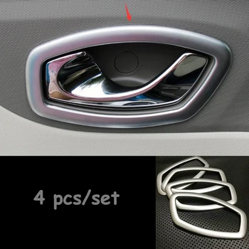 

For Renault Clio IV Clio 4 2013-2018 ABS Matte/Carbon Fiber Car inner door Bowl protector frame cover trim Car Accessories 4pcs