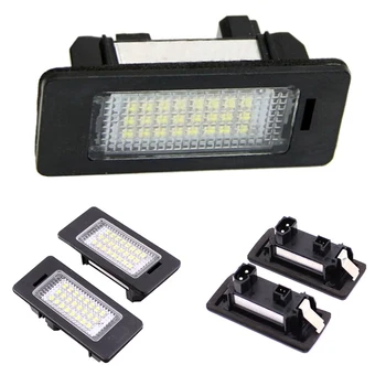 

2Pcs/Set LED License Plate Light for BMW E39 E60 E61 E70 E82 E90 E92 24SMD Error Free Bright White Color Hot Selling