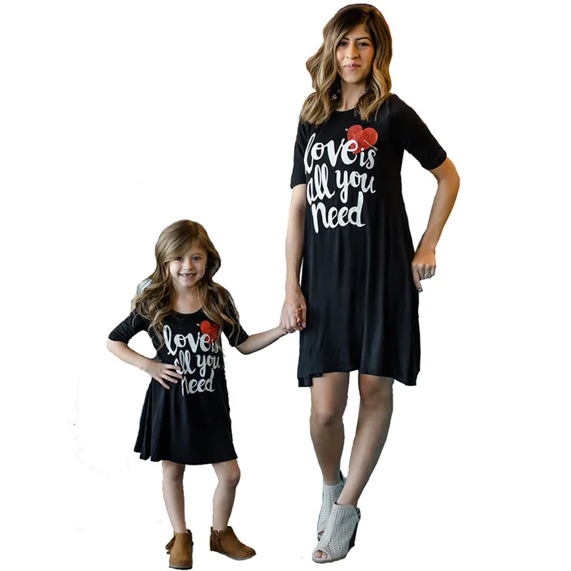 

mother daughter dresses Kids Girls Mommy Sleepwear Nightwear Mother Daughter Clothes Matching Family Outfits H0422