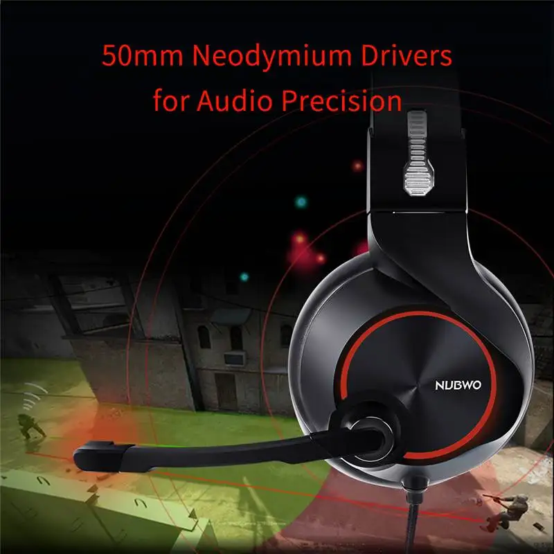 NUBWO N11 PC Gamer игровая гарнитура Casque 7,1 канальный звук проводные USB наушники с микрофоном Регулятор громкости светодиодный Компьютерная гарнитура