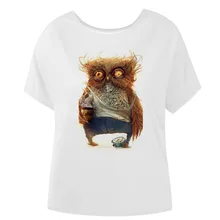 Abstract Owl Funny Design Womens Print Batwing Sleeve T Shirt Summer Top Quality Batwing Sleeves Women T shirt Polyester Tee