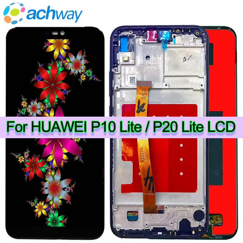 

Huawei P10 Lite LCD Display Touch Screen Digitizer Assembly WAS-LX2J With Frame Replacement Huawei P20 Lite / Nova 3E LCD