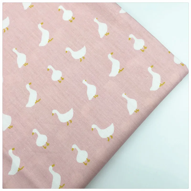 Syunss,Light Pink Duck Printed Cotton Twill Fabric Sewing Baby Toy
