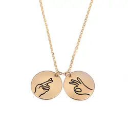 Знак язык металла цепочки и ожерелья для женщин ювелирные изделия ожерелья подвески Женское Ожерелье