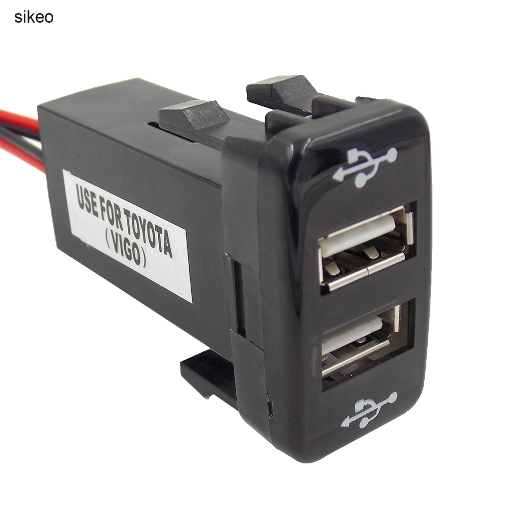 

sikeo 2017 New arrival Dual USB car charger 12V~24V to 5V / 2.1A 2-Port USB 2.0 Vehicle Car Power Inverter Converter for TOYOTA