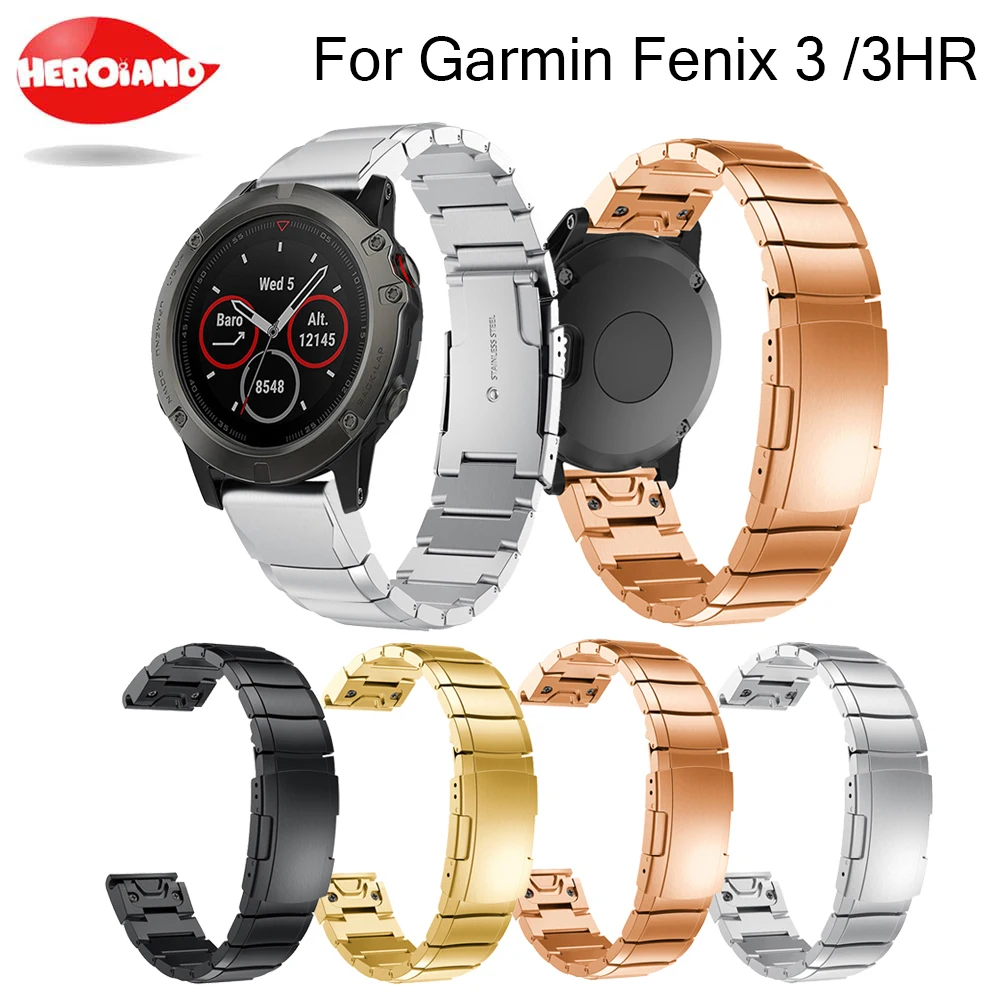26 Millimetri Quick Fit In Metallo In Acciaio Inox Watch Band Strap Bracciale Per Garmin Fenix 5X Plus/Fenix 3/3 Hr/D2/Discesa Mk1 Astuto Della Vigila