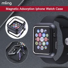 Магнитный адсорбционный Алюминиевый металлический чехол для часов Apple Watch 5 4 3 2 1 38 мм 42 мм 40 мм 44 мм чехол для iWatch Магнитный чехол-бампер