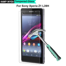 Novo 0.26mm 2.5D Ultra Fina Limpar Premium Vidro Temperado Filme Protetor de Tela Frontal Para Sony Xperia Z1 L39h 5.0