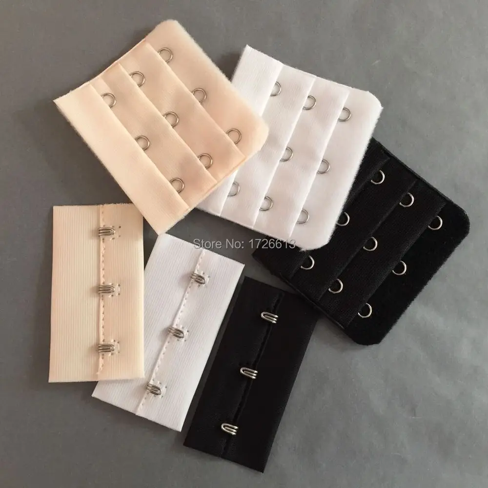

Free shipping 1000 sets / lot Bra hook and eye extender 3 color 3x3