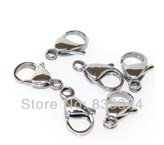 

High quality stainless steel lobster clasp 12mm 316L stainless steel lobster clasps for Bracelet & Necklace Jewelry supplies