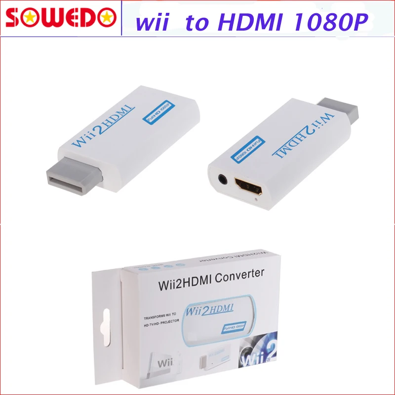 2016 New W ii To HDMI 720P 1080P Upscaling Converter Adapter with 3 5mm font b