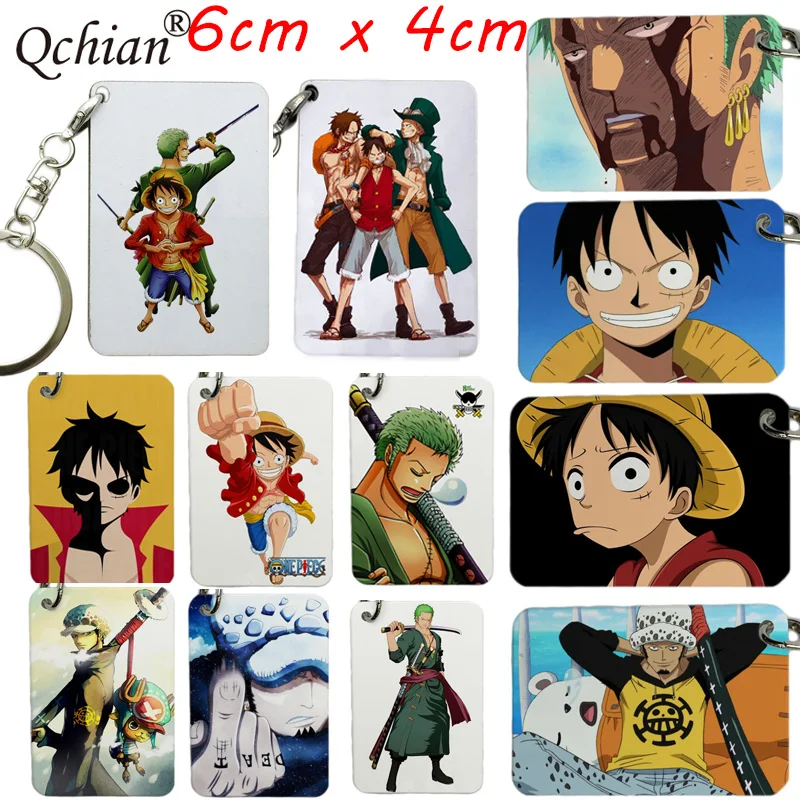 

Anime One Piece Luffy Roronoa Zoro Trafalgar Law Car Keychain for Fans Cartoon Key Chain Key Ring Gift Women Handbag Key Holder