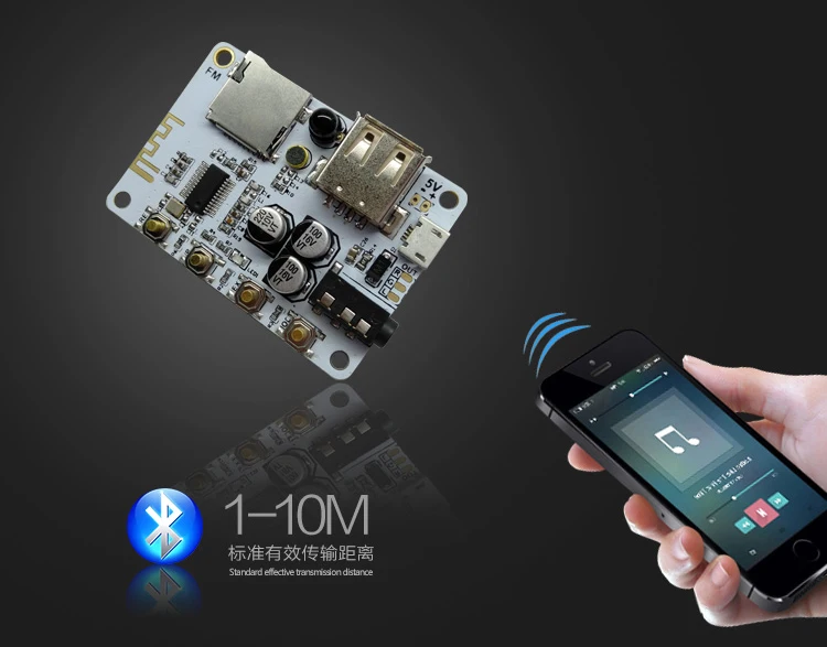 5 V Bluetooth аудио приемник MP3 U диск предусилитель DIY автомобильный аудио хост USB декодер доска с английским дистанционный пульт Управление