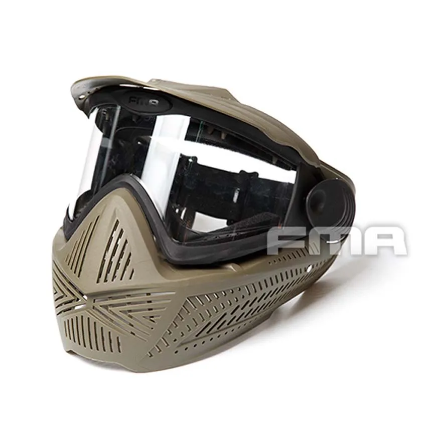 Fma Новый Открытый Пейнтбол Airsoft F2 Полный Уход за кожей лица маска с одной Слои укрепить PC объектив fm-f0026