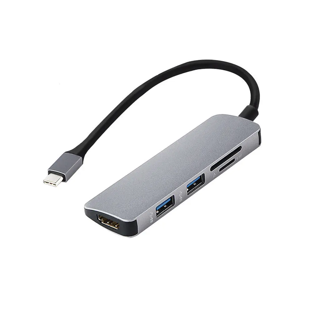

5 in1 USB C HUB USB-C to HDMI Micro SD/TF Card Reader Adapter for MacBook Samsung Galaxy S9/S8 Huawei P20 Pro Type C USB 3.0 HUB