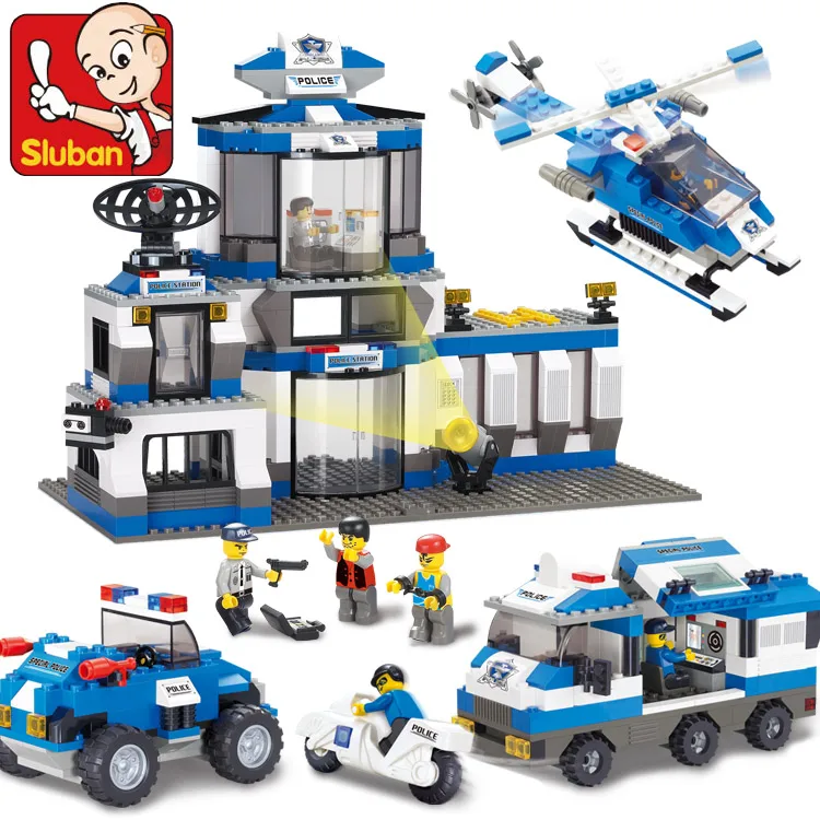 

SLUBAN M38-B0193 city SWAT headquarters blocks Police plane and car Building Blocks Toys Kids Brick Toys Christmas Gift