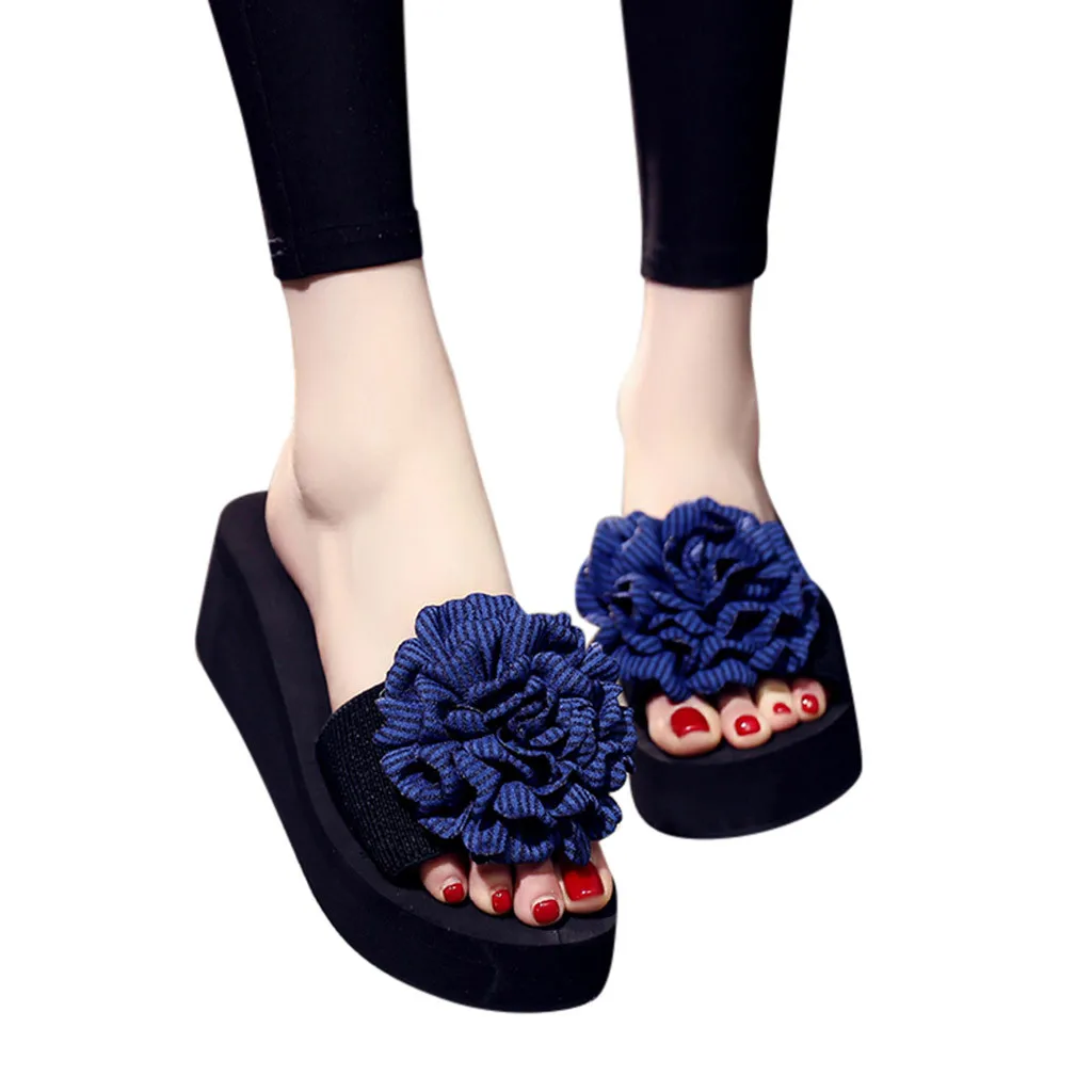 Eillysevens/зимние тапочки; уличные женские модные летние шлепанцы в богемном стиле с цветами; пляжные сандалии;# g25